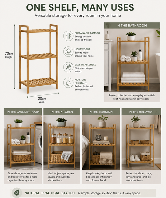 3 Tier Bamboo Storage Shelf