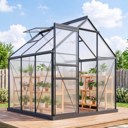 Outsunny 190 x 190cm Walk-In Polycarbonate Greenhouse