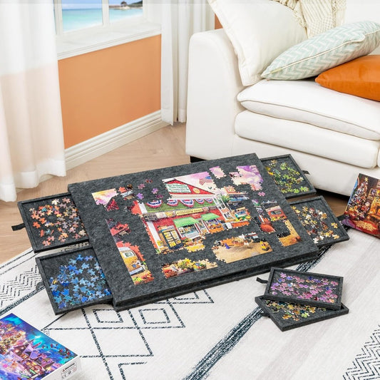 1000 Piece Puzzle Board Drawer Cover Portable Felt Fabric Jigsaw 30.3"x21.1"