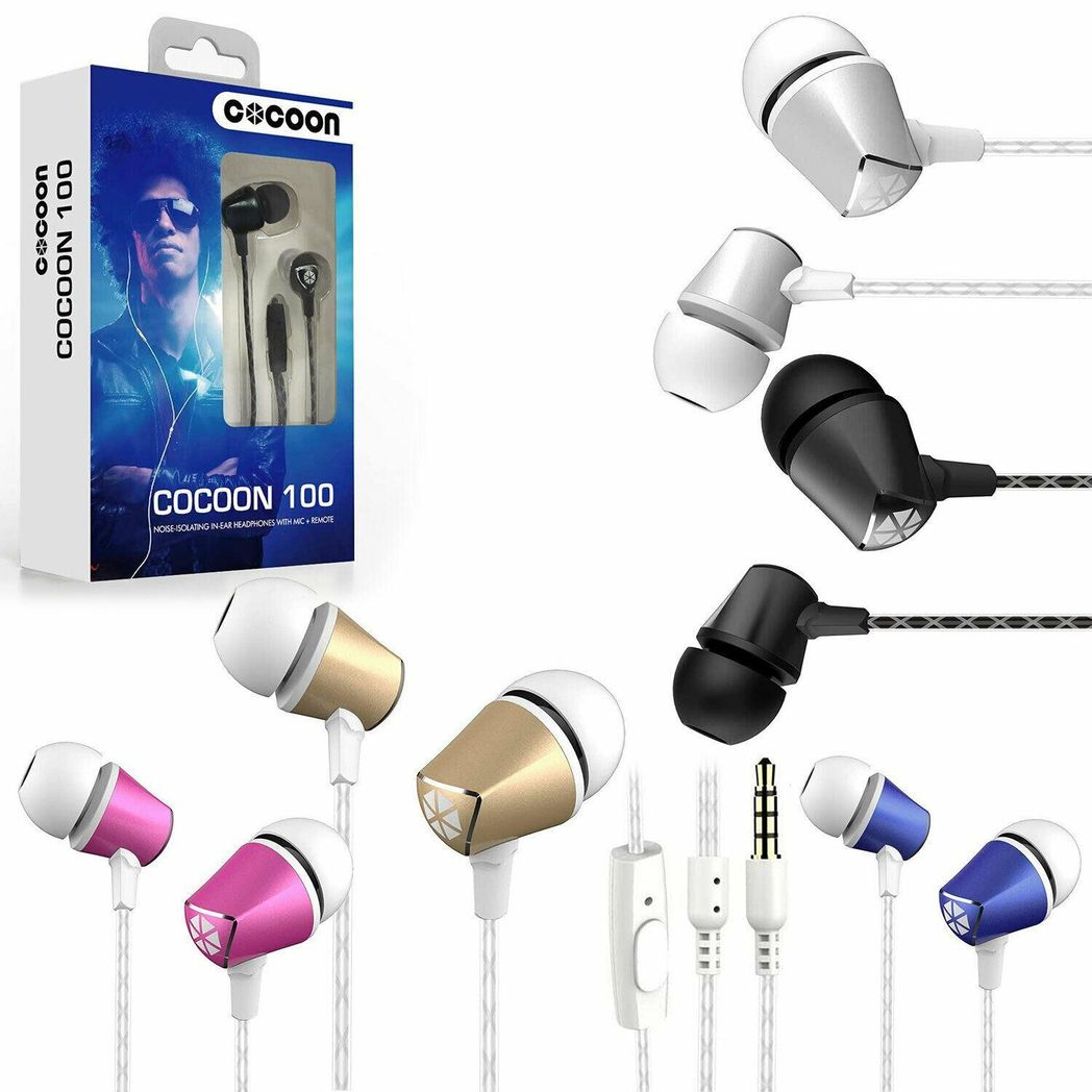 Cocoon 100 Series Noise-Isolating Tangle Free In-Ear Headphone for Smartphone - Cobalt Blue
