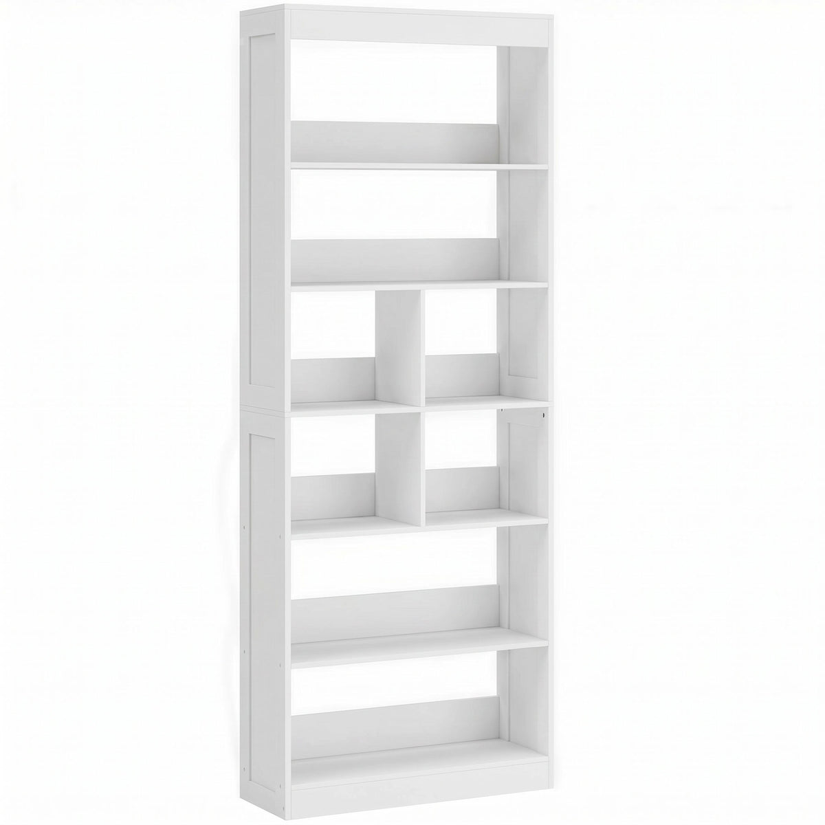 HOMCOM Bookcase, 6-Tier Bookshelf with Open Storage Shelves, Cubes, 180 cm Tall Display Shelf with Anti-Tipping Design, White