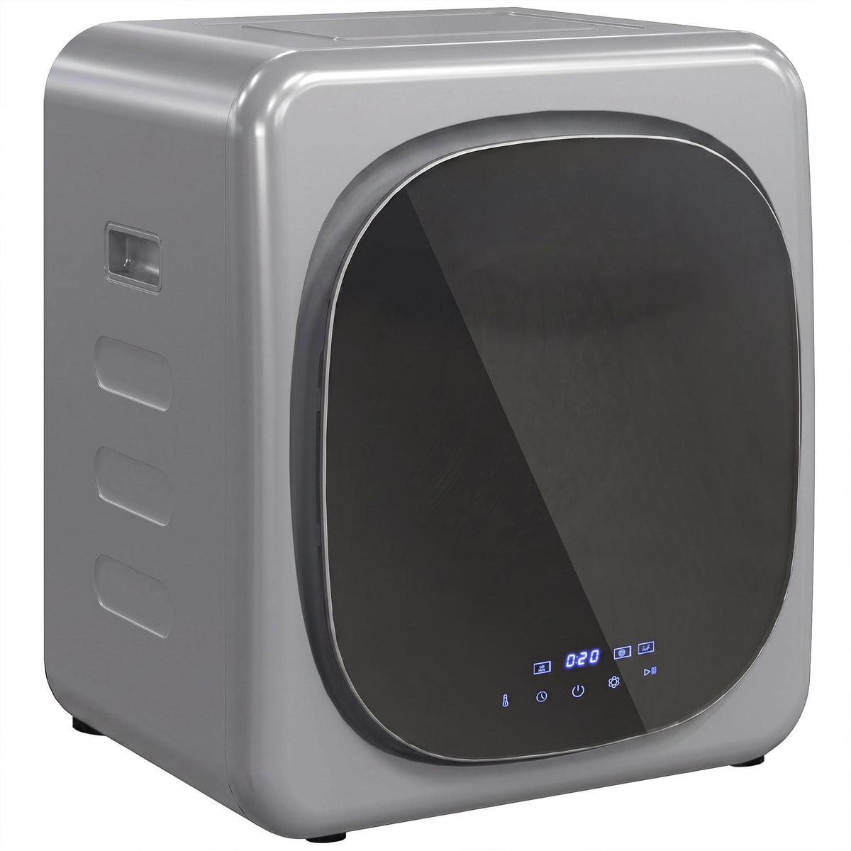 HOMCOM 2.5kg Vented Tumble Dryer with Smart Mode, 800W Compact Tumble Dryer with Stainless Steel Tub, Silver Tone