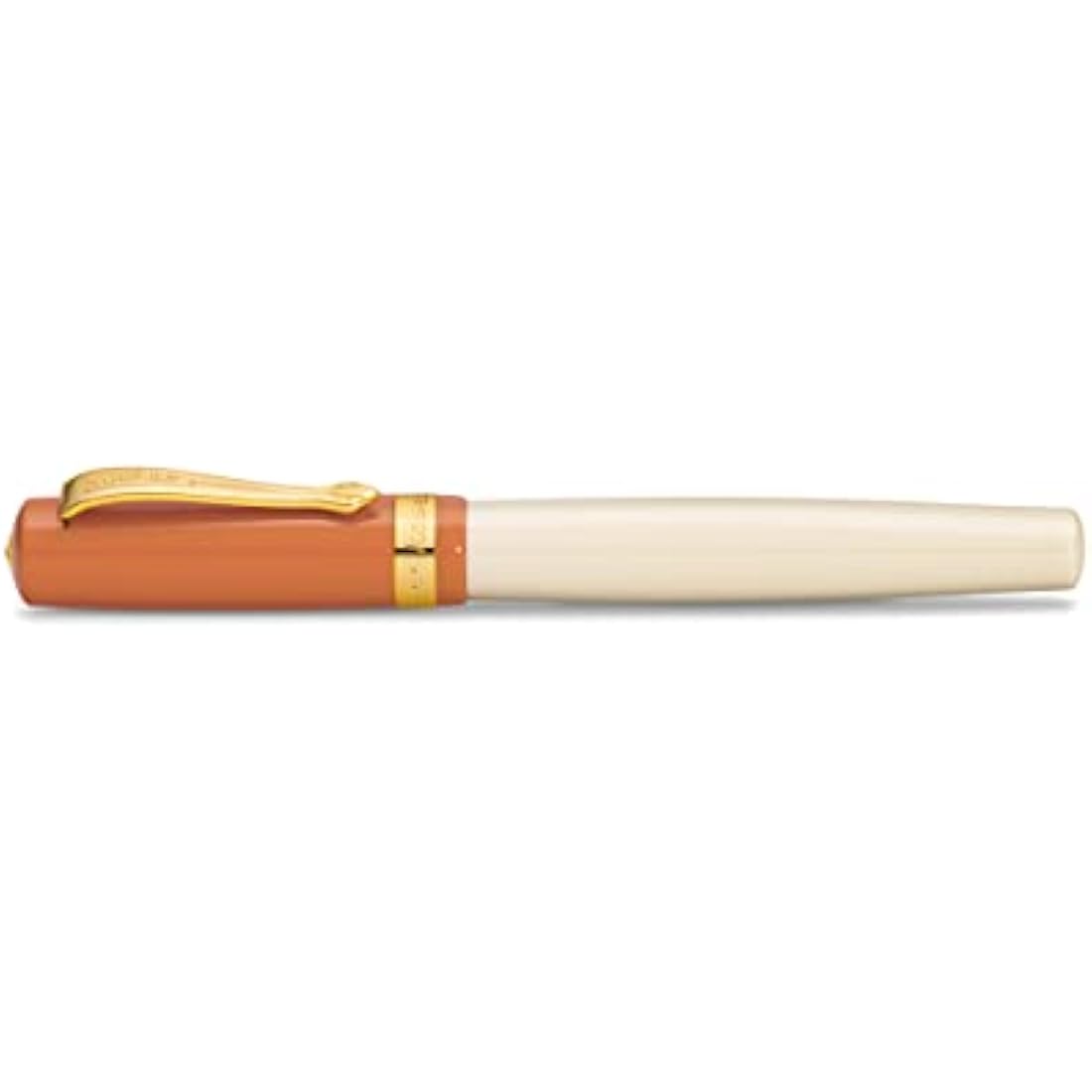 Kaweco STUDENT 70's Soul Fountain Pen I Premium Acrylic Fountain Pen for Ink Cartridges I Nostalgic Fountain Pen in Orange and Cream with Golden Details I Student Pen 16 cm I Nib: M (Medium)