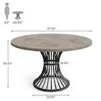 Tribesigns Round Dining Table for 4-6 People, Circle Kitchen Table, 75 CM Tall Farmhouse Dinning Room Tables, with Metal Base for Kitchen
