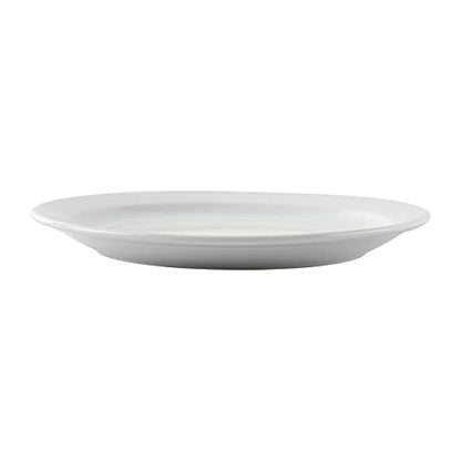 Athena Hotelware Narrow Rimmed Plates in White Porcelain - Super Vitrified Durable Glaze - Oven