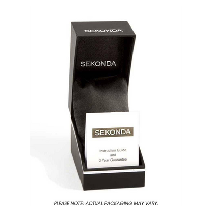 Sekonda Mens Basic White Dial Black Leather Strap Watch 1535