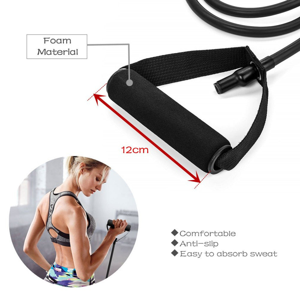 5 Levels  Elastic Band Yoga Pull Rope Elastic Gym Fitness Exercise Tube Band With Handles For Home Workouts Strength Training