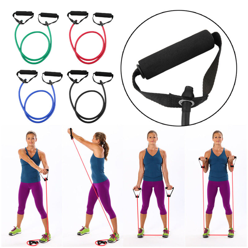 5 Levels  Elastic Band Yoga Pull Rope Elastic Gym Fitness Exercise Tube Band With Handles For Home Workouts Strength Training