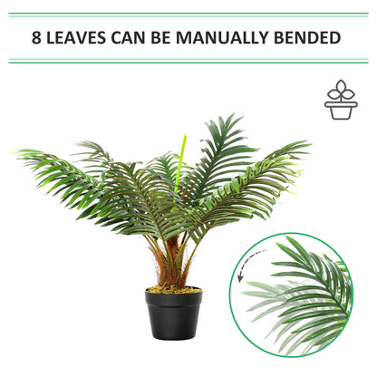 Outsunny 60cm Artificial Palm Tree Fake Plant in Pot - White