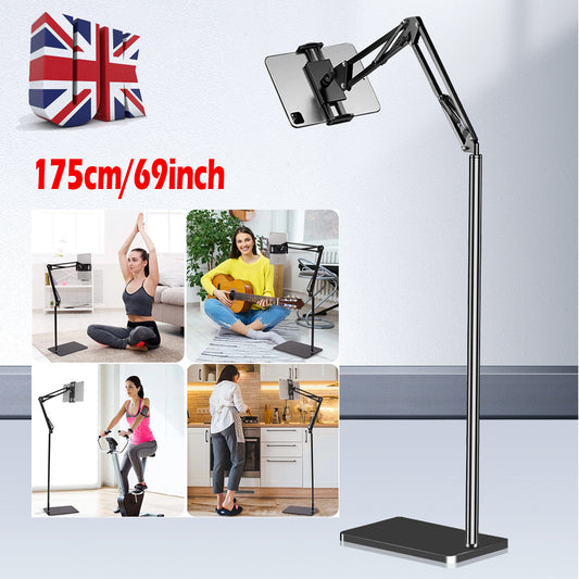 NEW 360° Universal Adjustable Floor Stand Holder For iPad/Tablet/Phone 4~12.9" UK