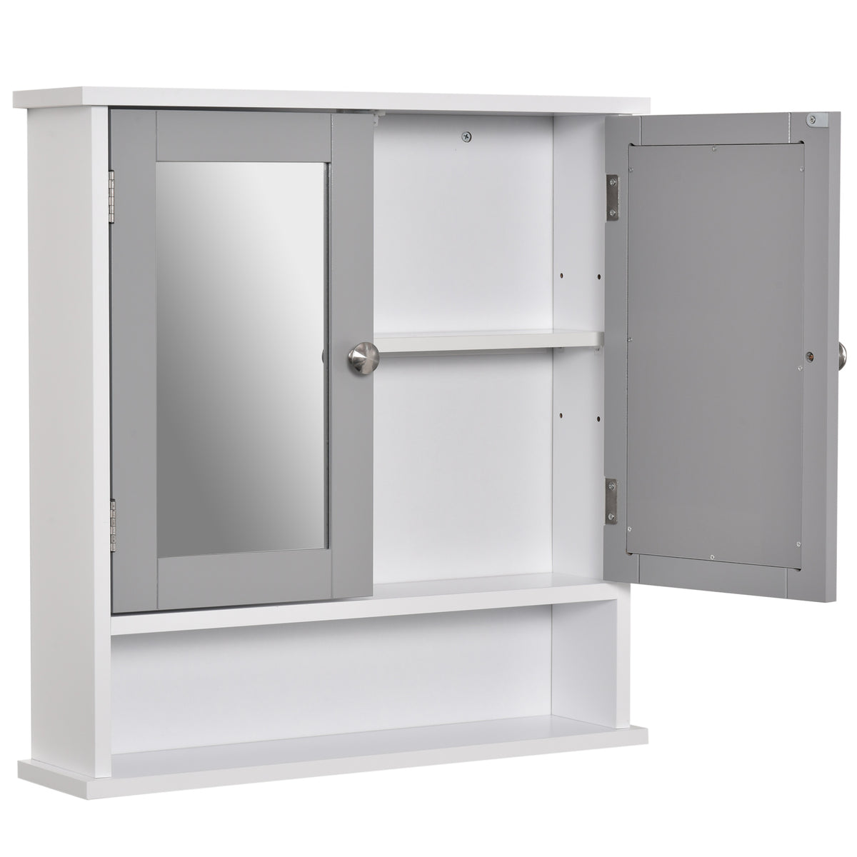 kleankin Bathroom Wall Storage Cabinet - Grey