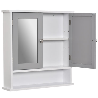 kleankin Bathroom Wall Storage Cabinet - Grey