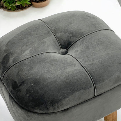 AcaciaHome Stylish & Durable Living Velvet Ottoman Footstool with Lift-Up Storage, Round Design, Traditional Pattern, Comfortable Medium Firmness for Living Room, Office or Lounge (Grey, Round)