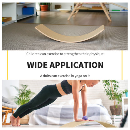 HOMCOM Wood Wobble Board with Ropes, Balance Board for Full Body Workout, Multipurpose for Adults