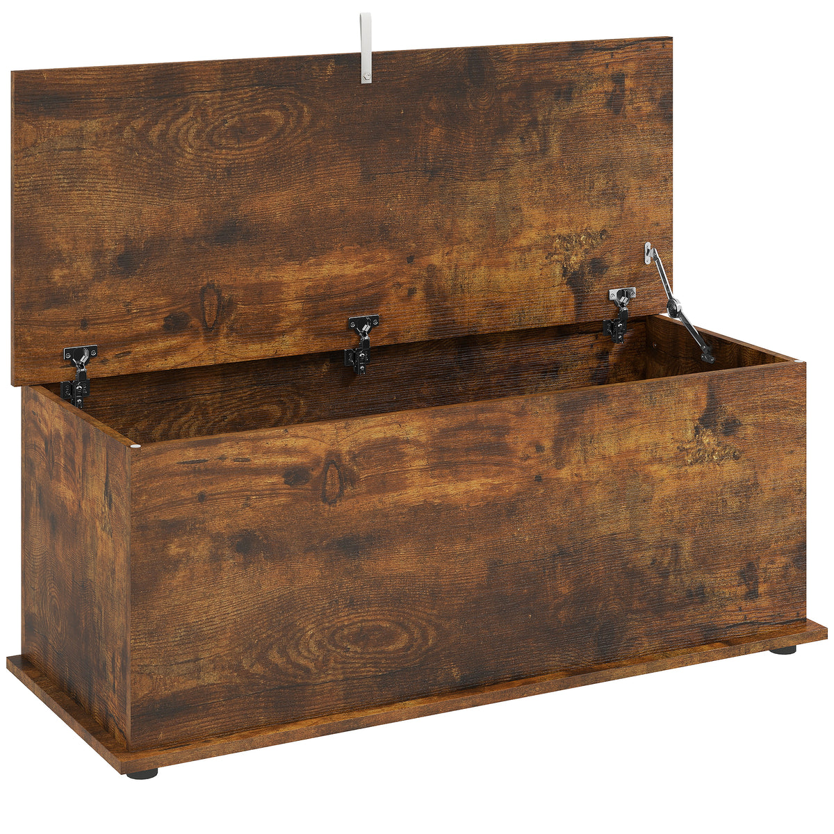 HOMCOM Storage Chest, Large 114L Blanket Box, Shoe Bench with Safety Hinged Lid, Storage Trunk, Bed End Bench for Bedroom, Hallway, Living room, Playroom, 100 x 40 x 40cm, Rustic Brown