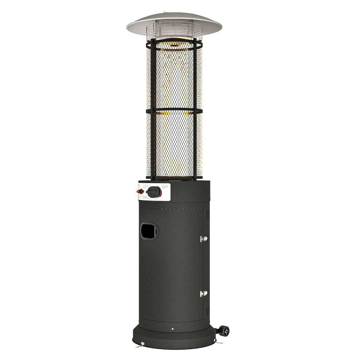 Outsunny 11 KW Gas Patio Heater, Propane Heater with Tip-Over Switch, Black