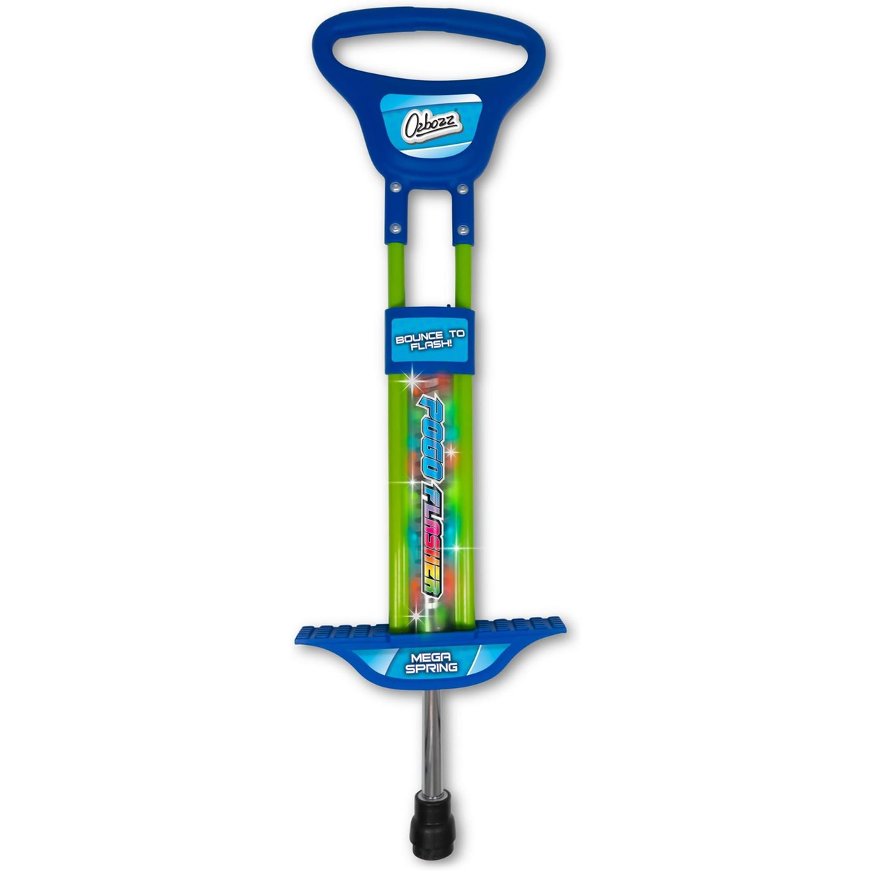 Pogo Stick - Ozbozz Go Light Up Spring powered 89cm Blue Outdoor Garden Game for Boys Girls