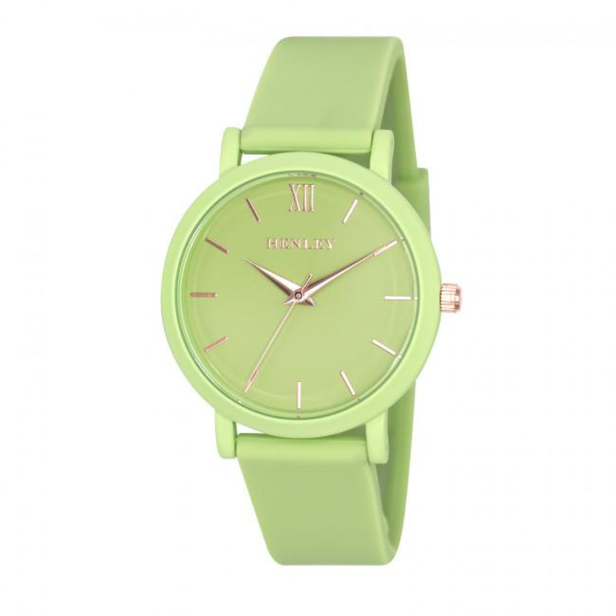 Henley Ladies Coloured Case Silicone Sports Watch Green H06178.21
