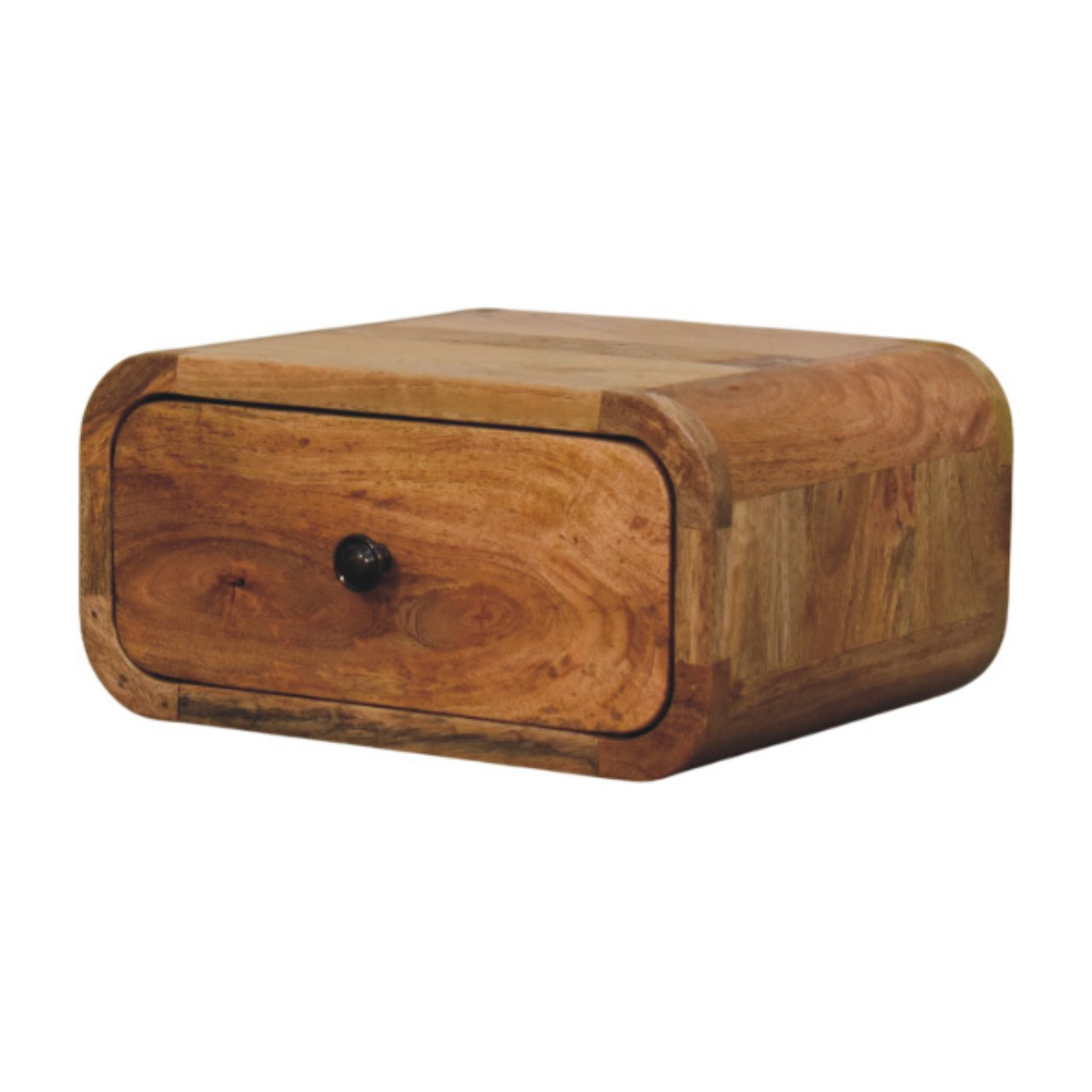 Artisan Furniture Solid Wood Avora Mini Wall-Mounted Oak-ish 1 Drawer Nightstand, Brown