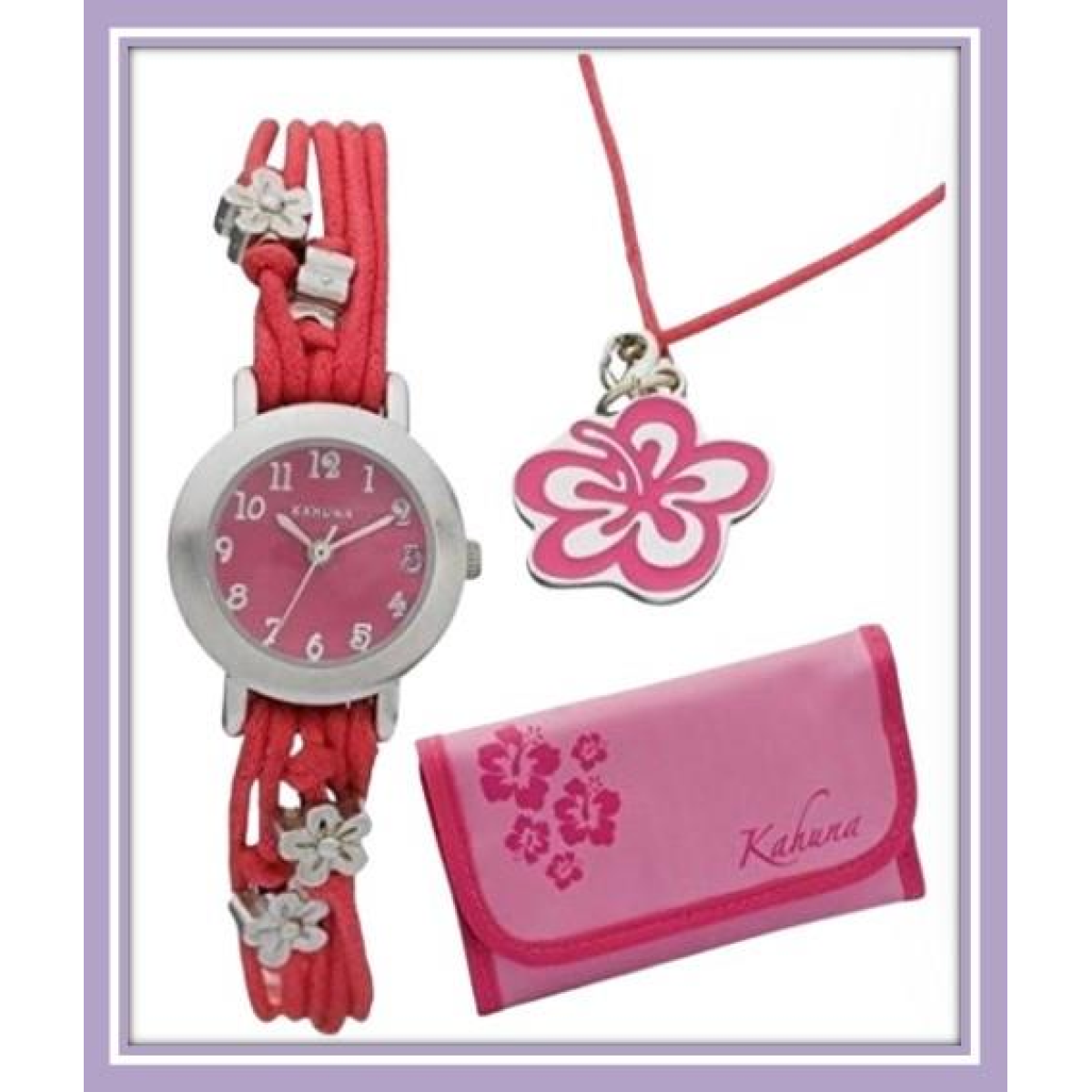 Kahuna Children Girls Wallet, Necklace Gift Set 10 Watches  - CLEARANCE NEEDS RE-BATTERY
