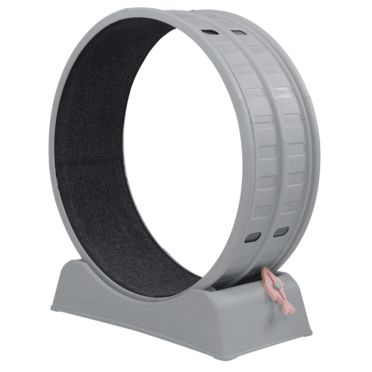 80*34*86CM, Gray PP track connector assembly, Round shape with gray carpet + 1 cat teaser stick, 15kg cat treadmill
