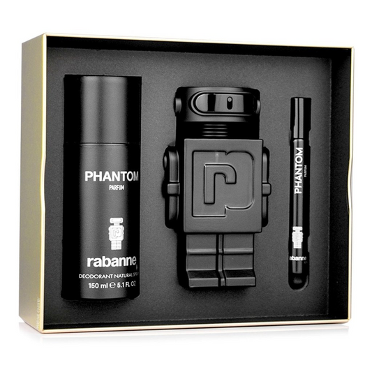 Paco Rabanne Phantom Gift Set Parfum Spray 100ml Deodorant Spray 150ml 10ml Travel Spray