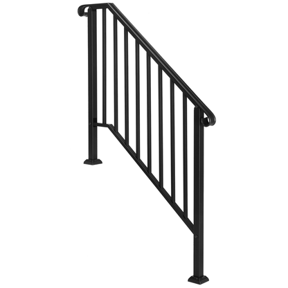 [Same Code：11384510  73142795]Artisasset Matte Black Outdoor 3 Level Iron Handrail