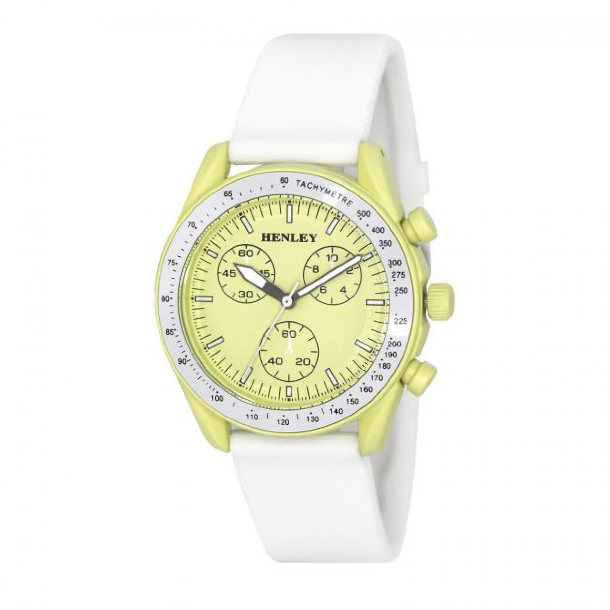 Henley Ladies Pastel Coloured Silicone Sports Watch White/Yellow H06179.9