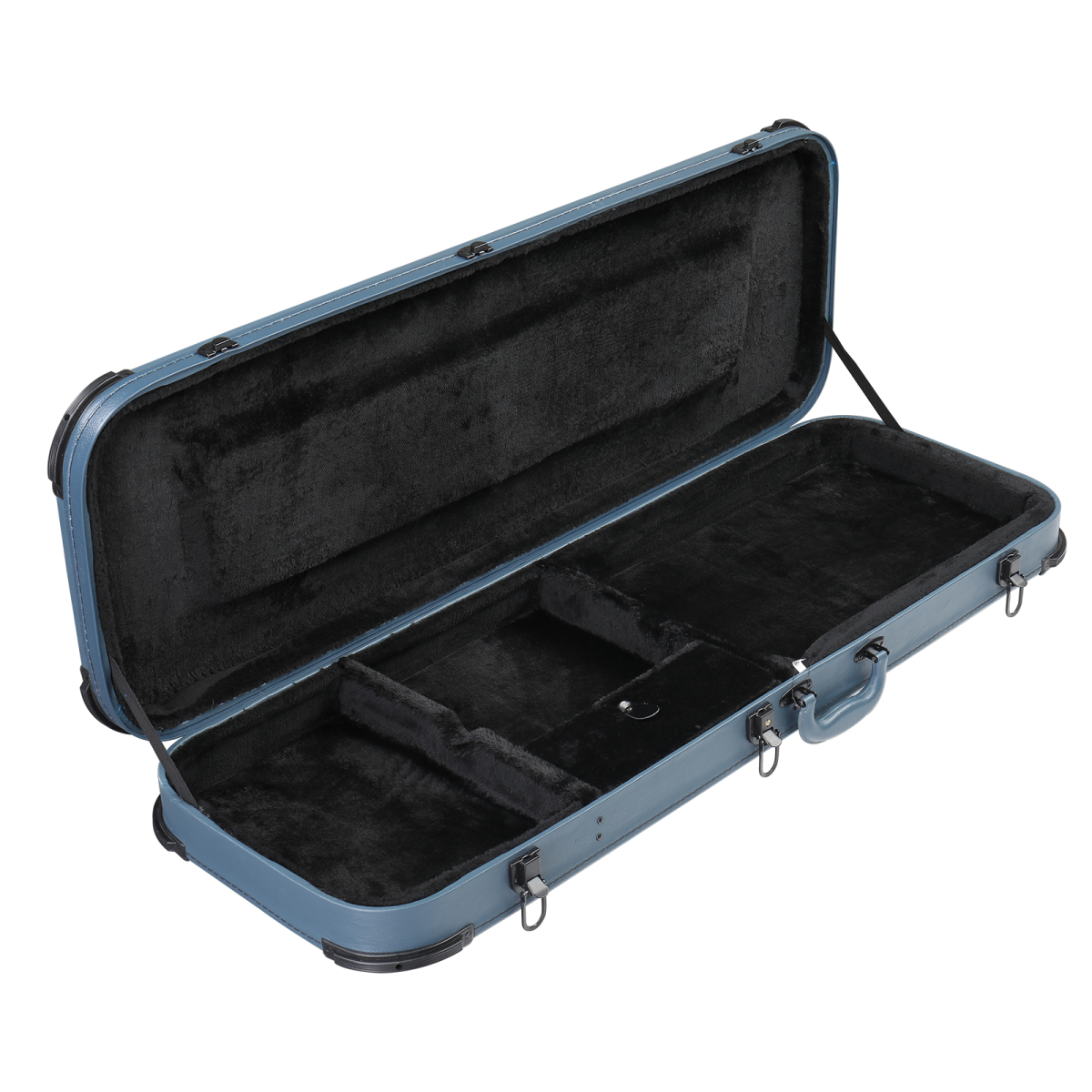【Replace 87926095】 Electric Guitar Square PU Hard Case with Protective Sleeve Fits ST TL Burning fire 170 Style Electric Guitar Blue