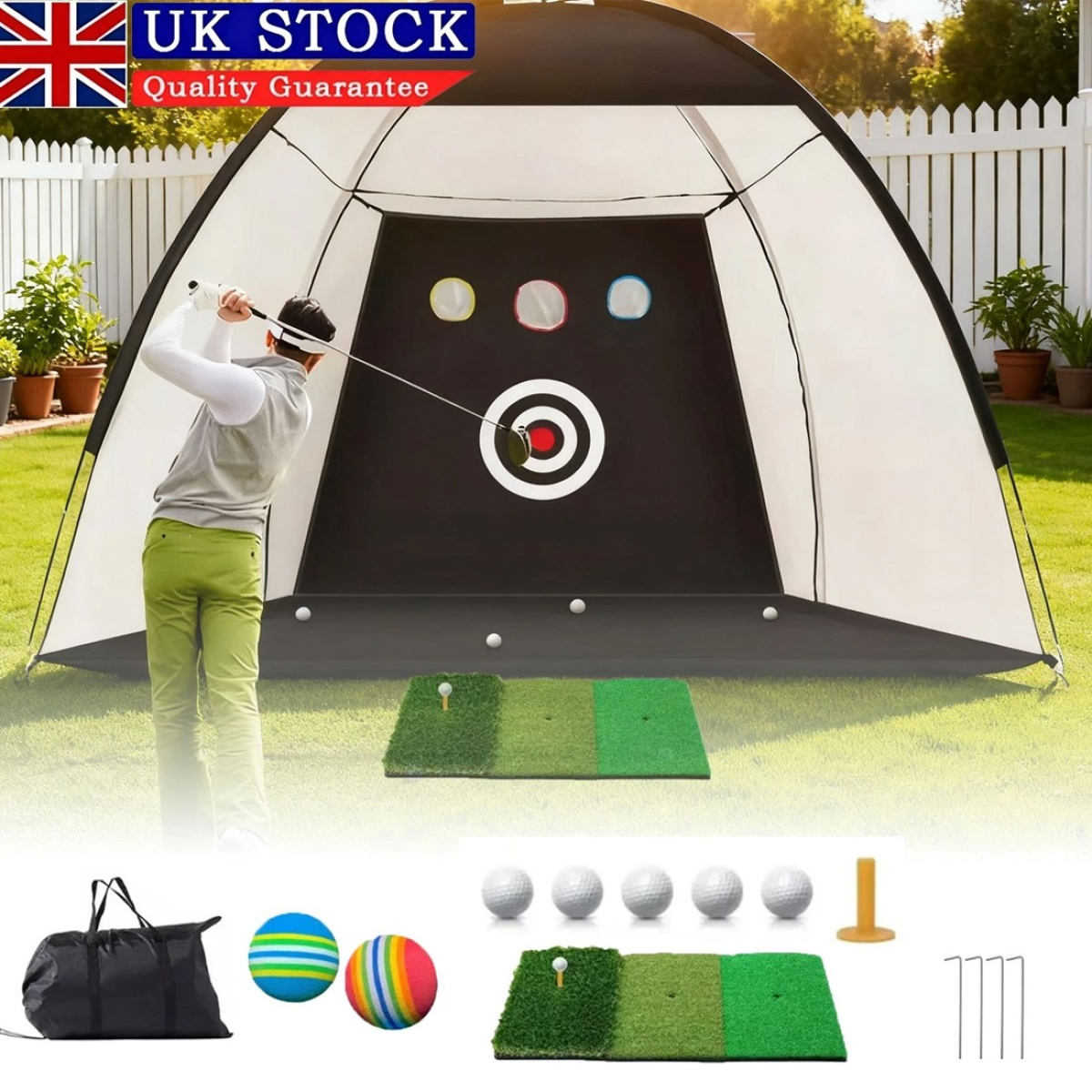 10x7ft Golf Practice Net Golf Hitting Aid Training Driving Chipping Indoor Out