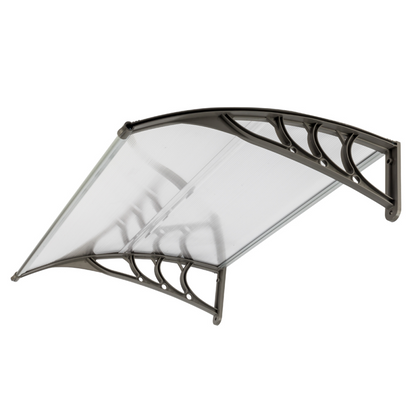 HT-100 x 80 Household Application Door & Window Rain Cover Eaves Canopy White & Gray Bracket