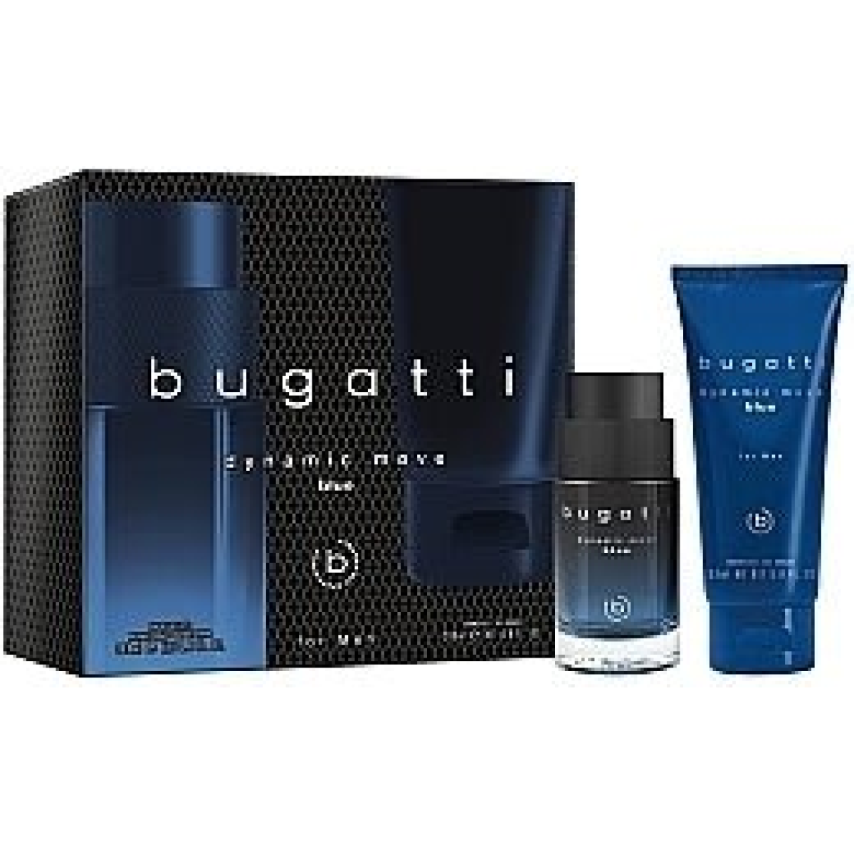 Bugatti Dynamic Move Blue For Men Gift Set (Eau De Toilette Spray 100ml  Shower Gel 200ml) (New)