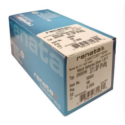 RENATA SP 371 Watch Batteries Pack Of 100