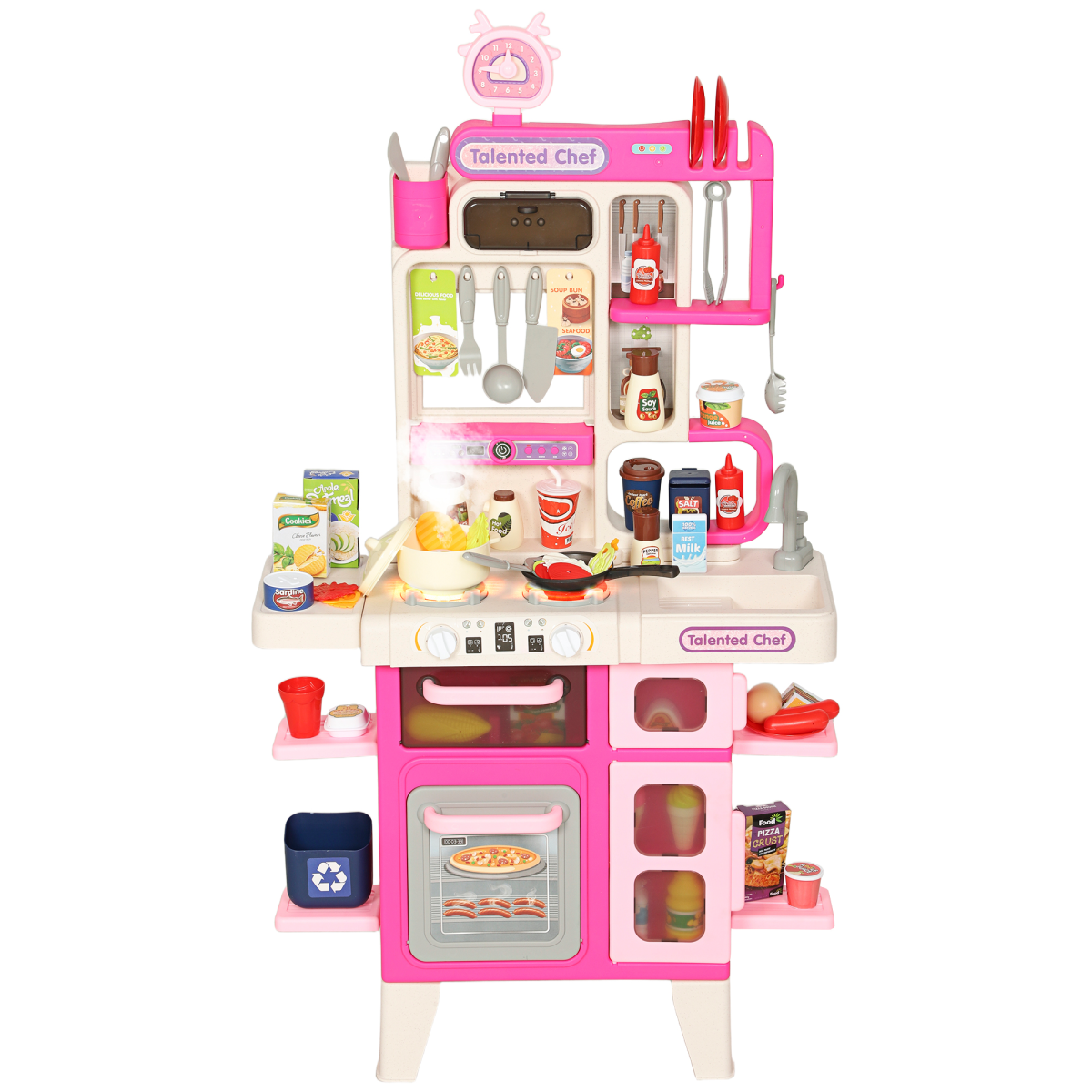 AIYAPLAY Kids Pretend Role Play Set with Realistic Lights & Sounds, Pink