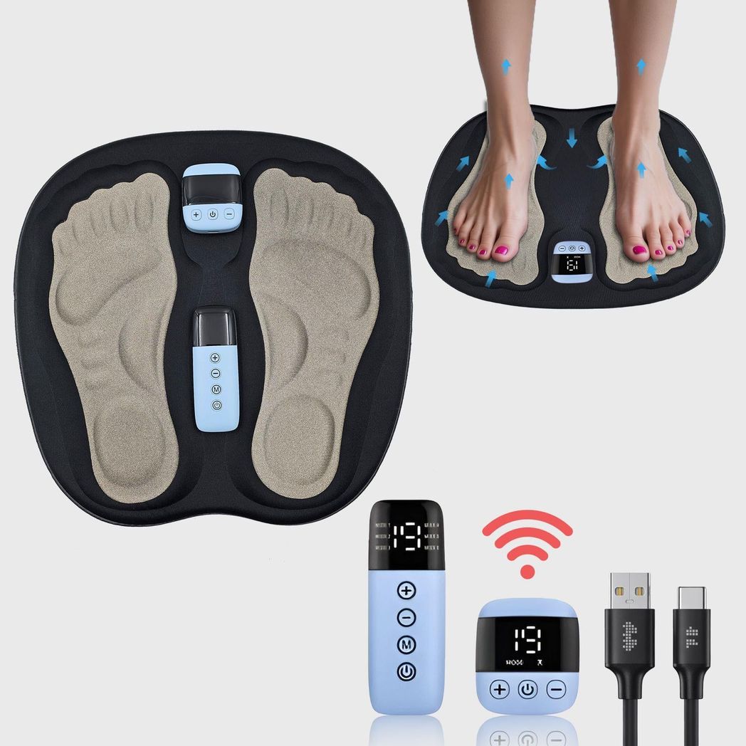 DYZI Rechargeable EMS Foot Massager with Electrical Muscle Stimulation for Pain Relief & Better Circulation
