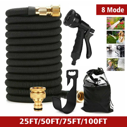 Heavy Duty 75FT Expandable Garden Hose Pipe Flexible With Water Spray Gun UK