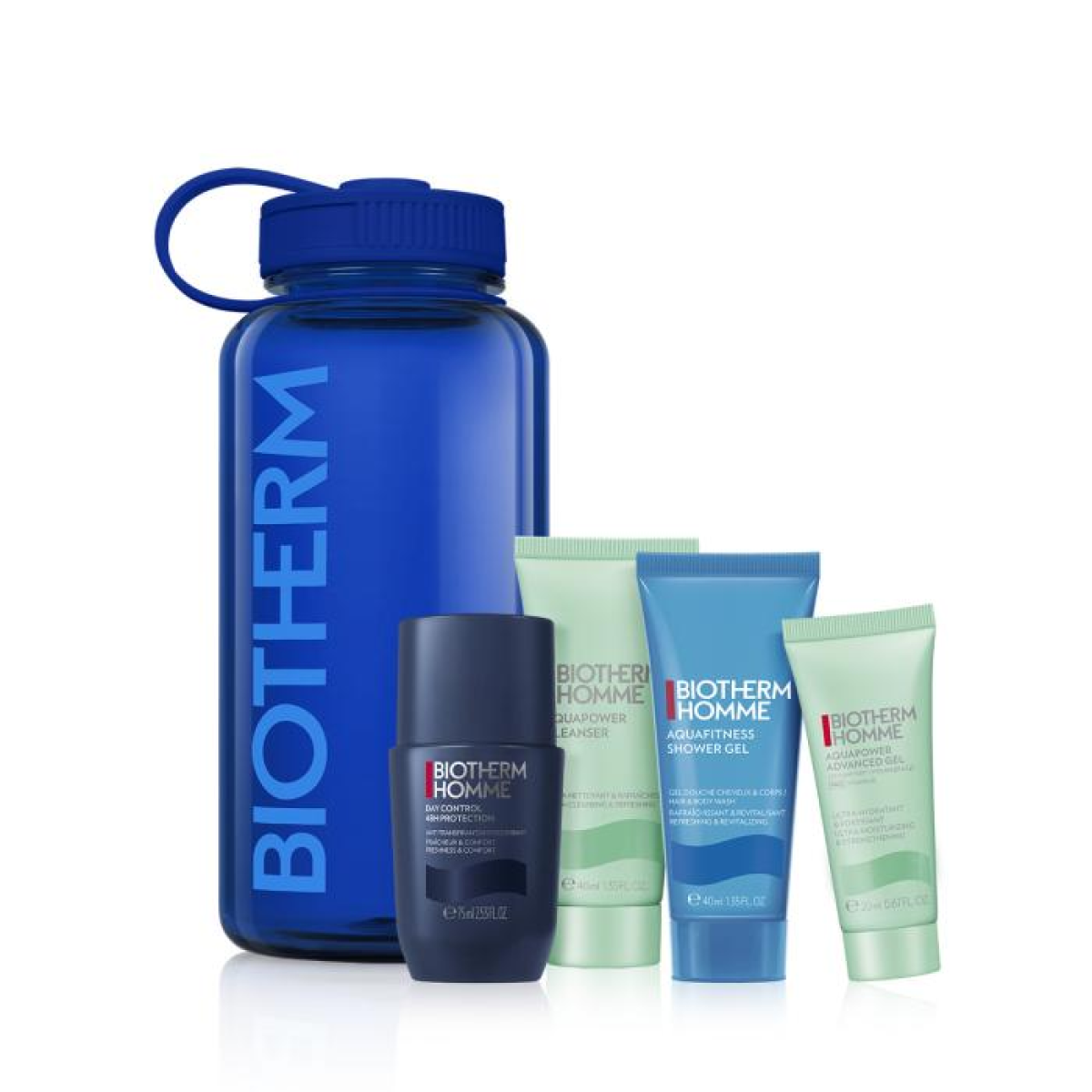 Biotherm Homme Set (Aquapower Advanced Gel 20ml  Aquapower Cleanser 40ml  Aquafitness Shower Gel 40ml  Day Control 48 Protection Roll-On 75ml)