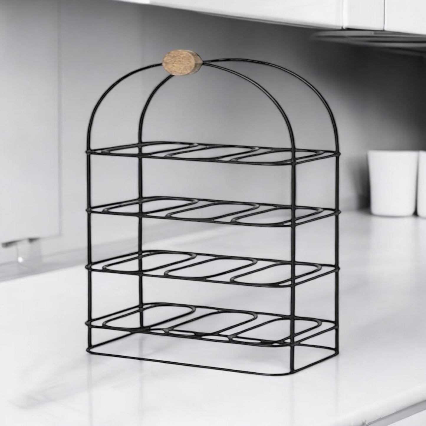 Durable & Stylish Cast Iron Black 8/9/12-Bottle Wine Rack - Premium Organizer with Durable Metal Frame with Elegant Design to Showcase Wine Bottles for Home, Kitchens, or Bars (25" CAST IRON)