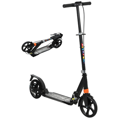 AIYAPLAY Kids Scooter, Foldable Kick Scooter w/ Adjustable Handlebar, Black