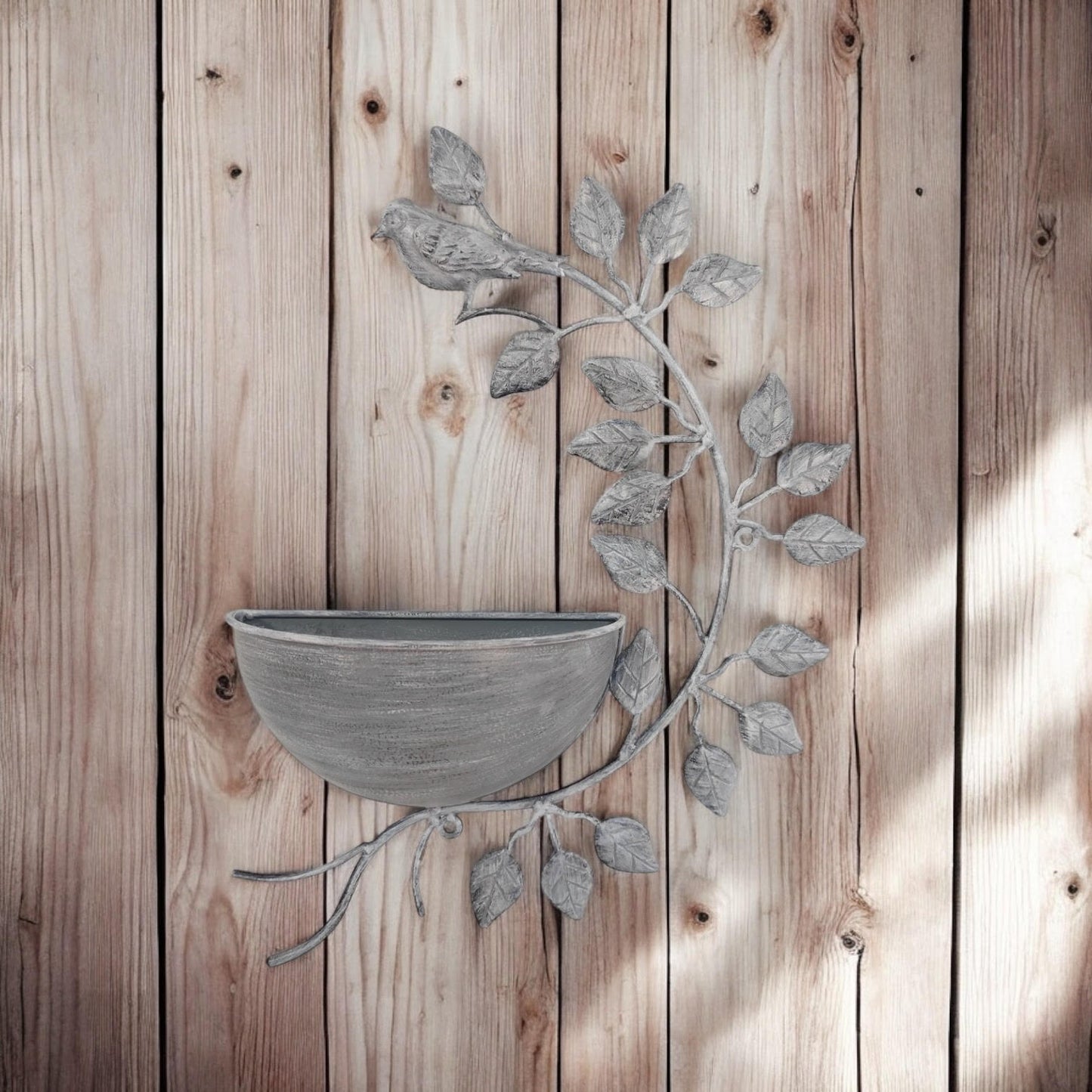 AcaciaHome Durable and Rust-Resistant 42CM Metal Garden Planter – Elegant Outdoor Pot for Flowers, Herbs & Small Shrubs for Your Garden, Patio, or Balcony to Long-Lasting Use Any Outdoor Space (Grey)