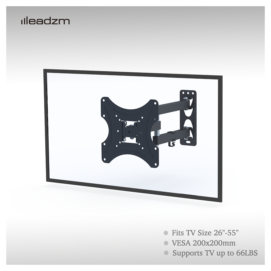 LEADZM 26-50" Adjustable Wall Mount Bracket Rotatable TV Stand TMX200 with Spirit Level