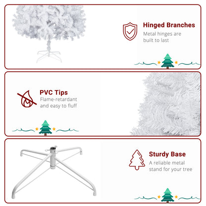 6FT Iron Leg White Christmas Tree with 400 Branches