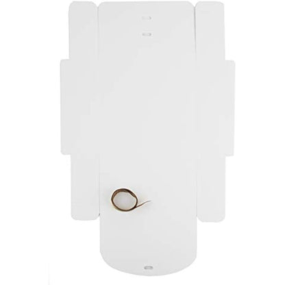 Emartbuy Pack of 12 Square Shaped Presentation Gift Box, 24 cm x 24 cm x 5 cm, Easy Assembly, White Box with Bow Ribbon