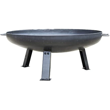 La Hacienda 55576 Pittsburgh Medium Firepit - Industrial Thick Steel - Patio Heater - 360 View - Log Burner, Oiled Steel, 33cm H x 85cm