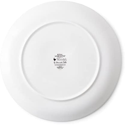 Wrendale Designs Royal Worcester Ceramic Plate in Two Sizes Hedgehog Badger Fox and Owl Set of 4 (26 CM Dinner Plate)