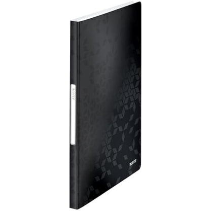 Leitz A4 Display Book, 40 Pockets, 80 Sheet Capacity, Transparent Pockets, Black, WOW Range, 46320095