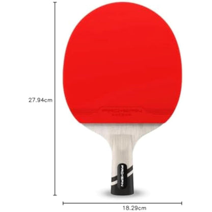 PRO SPIN Table Tennis Bat with Carbon Fibre | Penhold Grip | Elite Series 7-Ply Blade, Premium Rubber, 2.0mm Sponge & Rubber Protector Case
