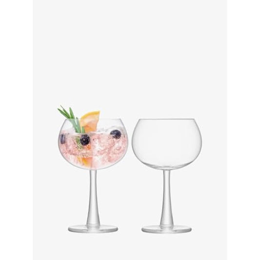 LSA International Gin Balloon Glass 420 ml Clear | Set of 2 | Mouthblown and Handmade Glass | GN03