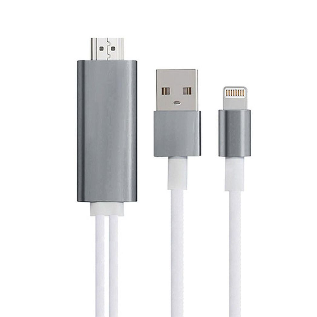 Aquarius Full HD Support HDMI Connector Cable for Phone/Pad Space Grey