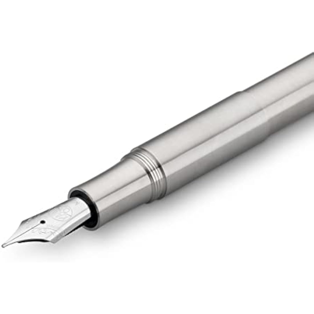 Kaweco SUPRA Fountain Pen Stainless Steel I Exclusive Fountain Pen for Ink Cartridges Including Retro Metal Box I Fountain Pen 16.5 cm I Nib: F (Fine)